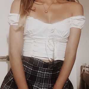 Off the shoulder crop top